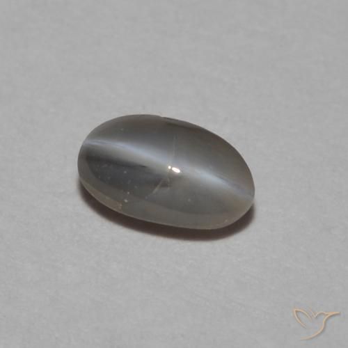 0.26 ct Gray Chrysoberyl Cat's Eye Stone, Natural Chrysoberyl Cat's Eye in Oval Cabochon Shape for Sale