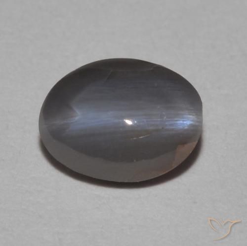 0.62ct Natural Medium Grey Chrysoberyl Cat's Eye, Oval, Opaque