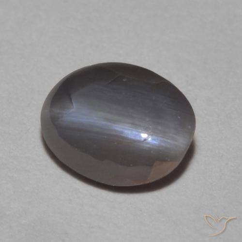 0.62 ct Gray Chrysoberyl Cat's Eye Stone, Natural Chrysoberyl Cat's Eye in Oval Cabochon Shape for Sale