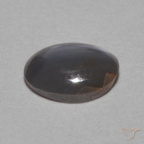 Chrysoberyl Cat's Eye Gemstone in 5.9 x 4.6 mm Size for Sale, Chrysoberyl Cat's Eye Stone in Medium Grey Color