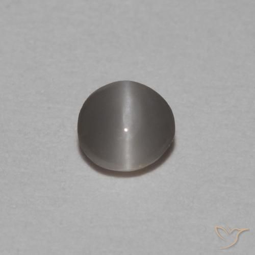 0.15 ct Gray Chrysoberyl Cat's Eye Gemstone, Chrysoberyl Cat's Eye Gem in Oval Cabochon Shape for Sale.