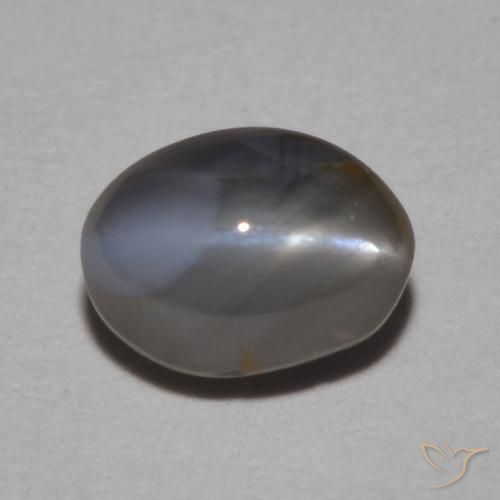 0,95 ct ovaler grauer Chrysoberyll-Katzenauge aus Sri Lanka, Größe 5,9 x 4,4mm, Garantiert natürlicher Edelstein, Opaque Reinheit, 1 Stück Chrysoberyll-Katzenauge in Mittelgrau Farbe, Mohs-Härte von 8,5 Geeignet für den täglichen Gebrauch im Schmuck, Photo A