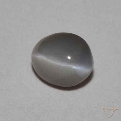 0.53 ct Gray Chrysoberyl Cat's Eye Stone, Natural Chrysoberyl Cat's Eye in Oval Cabochon Shape for Sale