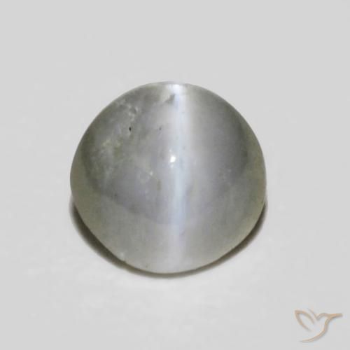 0.30ct Natural Very Light Grey Chrysoberyl Cat's Eye, Oval, Opaque
