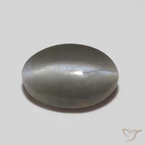 0.25 ct Gray Chrysoberyl Cat's Eye Stone, Natural Chrysoberyl Cat's Eye in Oval Cabochon Shape for Sale