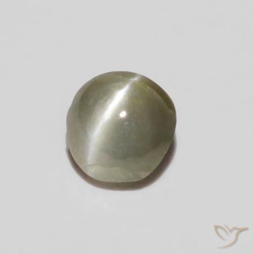0.14 ct Gray Chrysoberyl Cat's Eye Stone, Natural Chrysoberyl Cat's Eye in Oval Cabochon Shape for Sale