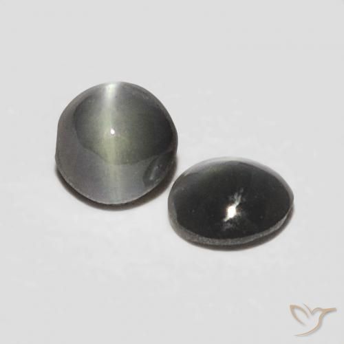 0.36 ctw Gray Chrysoberyl Cat's Eye Stones, Natural Chrysoberyl Cat's Eye in Oval Cabochon Shape for Sale