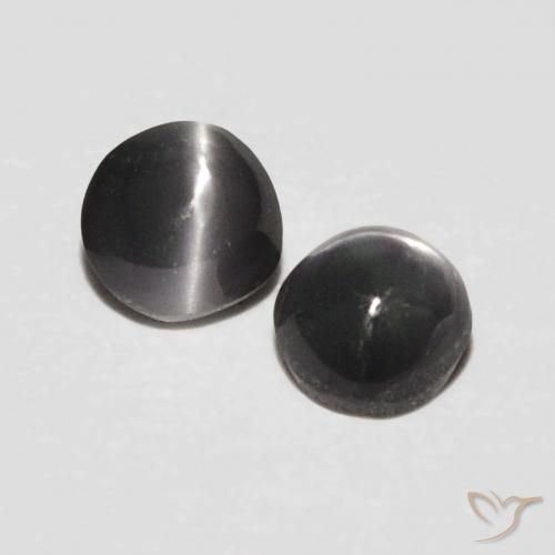 0.41 ctw Gray Chrysoberyl Cat's Eye Stones, Natural Chrysoberyl Cat's Eye in Oval Cabochon Shape for Sale