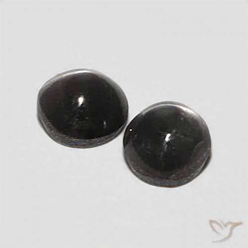 Chrysoberyl Cat's Eye Gemstones in 3.3 x 3.1 mm Size for Sale, Chrysoberyl Cat's Eye Stones in Dark Grey Color