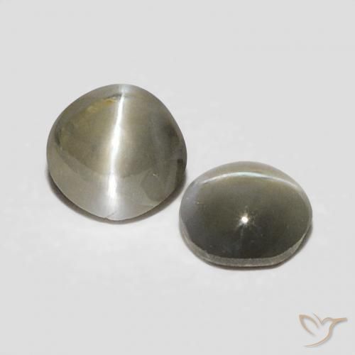 0.38 ctw Gray Chrysoberyl Cat's Eye Stones, Natural Chrysoberyl Cat's Eye in Oval Cabochon Shape for Sale