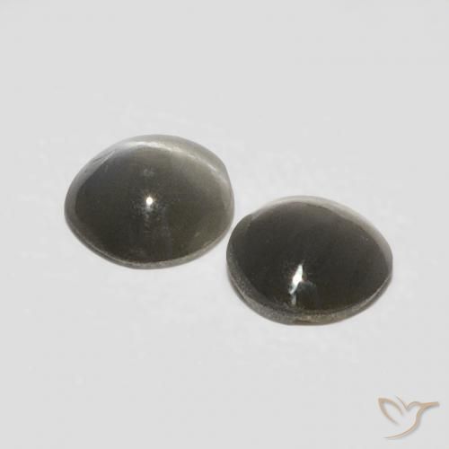 Chrysoberyl Cat's Eye Gemstones in 3.3 x 3.3 mm Size for Sale, Chrysoberyl Cat's Eye Stones in Medium Grey Color