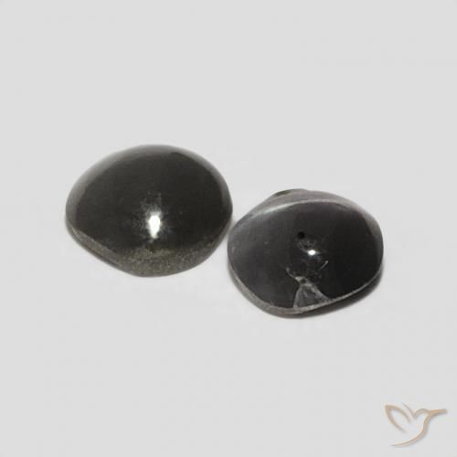 Chrysoberyl Cat's Eye Gemstones in 3.2 x 3.1 mm Size for Sale, Chrysoberyl Cat's Eye Stones in Grayish Black Color