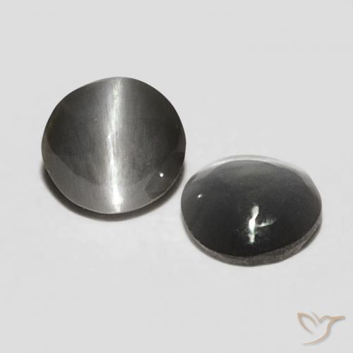 0.41 ctw Gray Chrysoberyl Cat's Eye Stones, Natural Chrysoberyl Cat's Eye in Oval Cabochon Shape for Sale