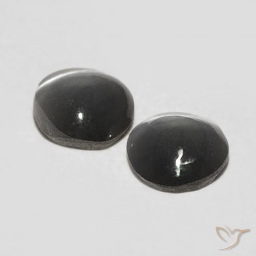 Chrysoberyl Cat's Eye Gemstones in 3.6 x 3.4 mm Size for Sale, Chrysoberyl Cat's Eye Stones in Medium Grey Color
