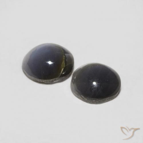 Chrysoberyl Cat's Eye Gemstones in 3.2 x 3.1 mm Size for Sale, Chrysoberyl Cat's Eye Stones in Medium Grey Color