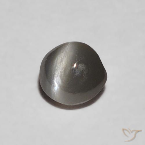 0.16 ct Gray Chrysoberyl Cat's Eye Stone, Natural Chrysoberyl Cat's Eye in Oval Cabochon Shape for Sale