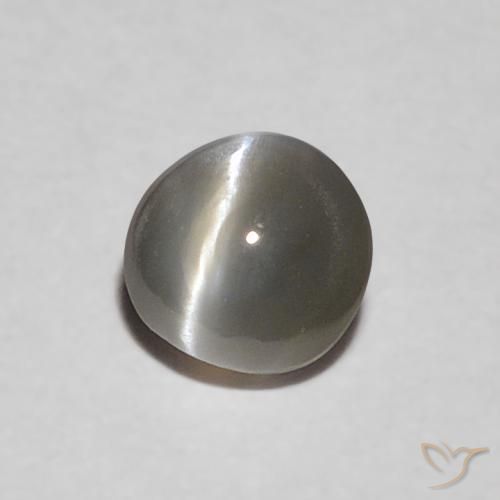 0.30 ct Gray Chrysoberyl Cat's Eye Stone, Natural Chrysoberyl Cat's Eye in Oval Cabochon Shape for Sale