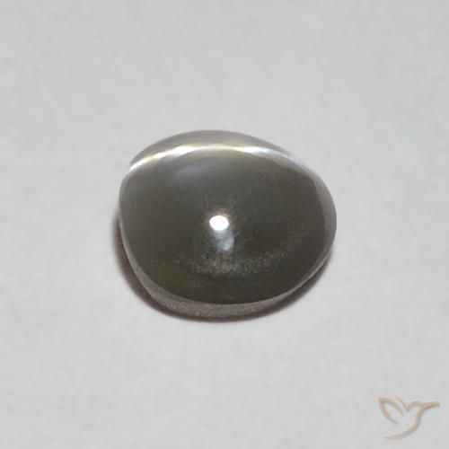 Chrysoberyl Cat's Eye Gemstone in 4 x 4 mm (calibrated) Size for Sale, Chrysoberyl Cat's Eye Stone in Very Light Grey Color