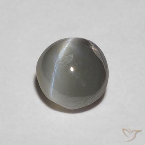 0.37 ct Gray Chrysoberyl Cat's Eye Stone, Natural Chrysoberyl Cat's Eye in Oval Cabochon Shape for Sale