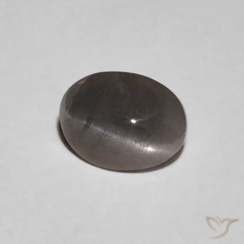 0.47 ct Gray Chrysoberyl Cat's Eye Stone, Natural Chrysoberyl Cat's Eye in Oval Cabochon Shape for Sale