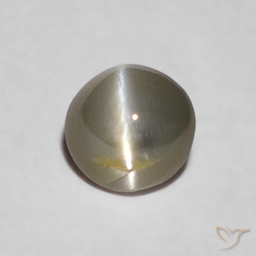 0.20ct Natural Very Light Grey Chrysoberyl Cat's Eye, Oval, Opaque