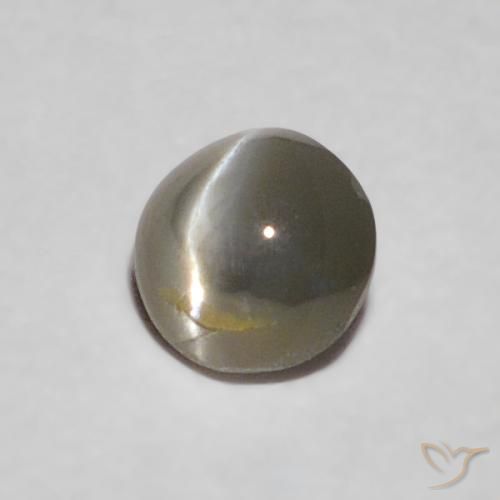 0.20 ct Gray Chrysoberyl Cat's Eye Stone, Natural Chrysoberyl Cat's Eye in Oval Cabochon Shape for Sale