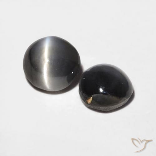 0.67 ctw Gray Chrysoberyl Cat's Eye Stones, Natural Chrysoberyl Cat's Eye in Oval Cabochon Shape for Sale