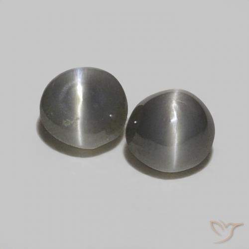 0.35ctw Natural Steel Grey Chrysoberyl Cat's Eye, Round, Opaque