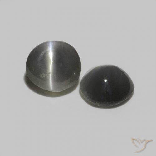 0.35 ctw Gray Chrysoberyl Cat's Eye Stones, Natural Chrysoberyl Cat's Eye in Round Cabochon Shape for Sale