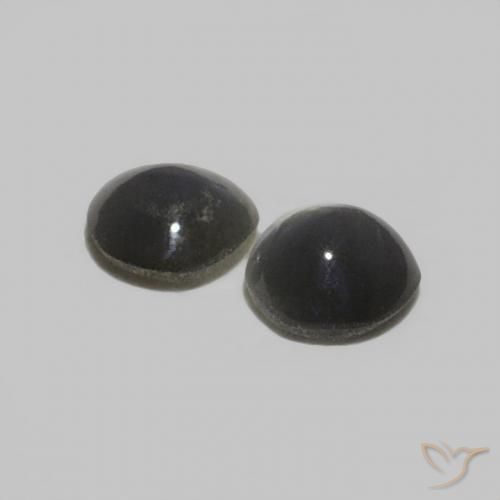 Chrysoberyl Cat's Eye Gemstones in 3.5 mm (calibrated) Size for Sale, Chrysoberyl Cat's Eye Stones in Steel Grey Color