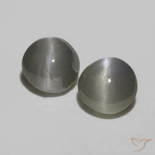 0.45ctw Natural Grayish Black Chrysoberyl Cat's Eye, Round, Opaque
