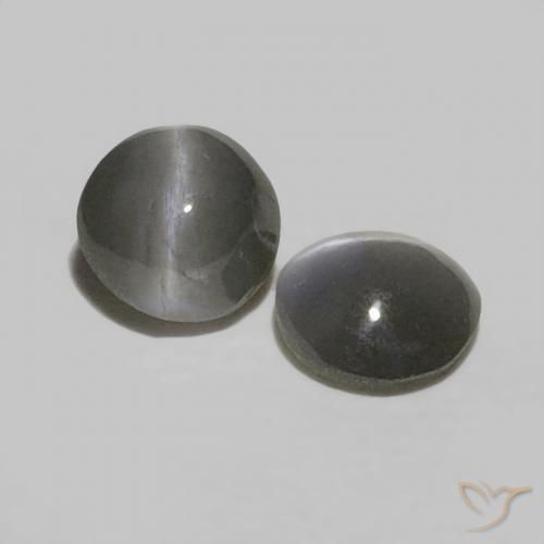 0.45 ctw Gray Chrysoberyl Cat's Eye Stones, Natural Chrysoberyl Cat's Eye in Round Cabochon Shape for Sale
