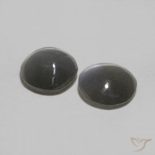 Chrysoberyl Cat's Eye Gemstones in 3.5 mm (calibrated) Size for Sale, Chrysoberyl Cat's Eye Stones in Grayish Black Color