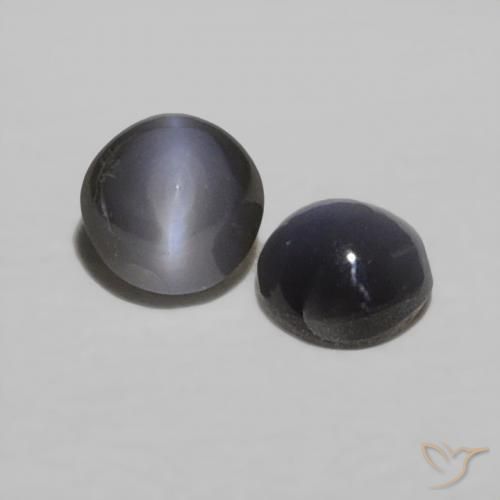 0.44 ctw Gray Chrysoberyl Cat's Eye Stones, Natural Chrysoberyl Cat's Eye in Round Cabochon Shape for Sale