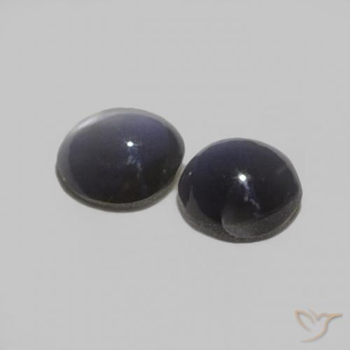 Chrysoberyl Cat's Eye Gemstones in 3.5 mm (calibrated) Size for Sale, Chrysoberyl Cat's Eye Stones in Black Gray Color