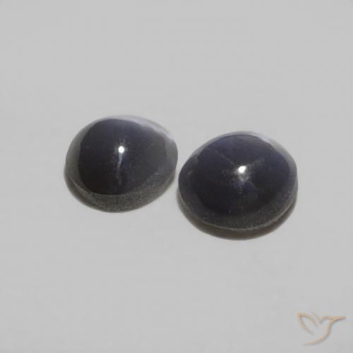 Chrysoberyl Cat's Eye Gemstones in 3.4 x 3.2 mm Size for Sale, Chrysoberyl Cat's Eye Stones in Dark Gray Color