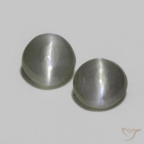 0.37ctw Natural Medium Grey Chrysoberyl Cat's Eye, Oval, Opaque