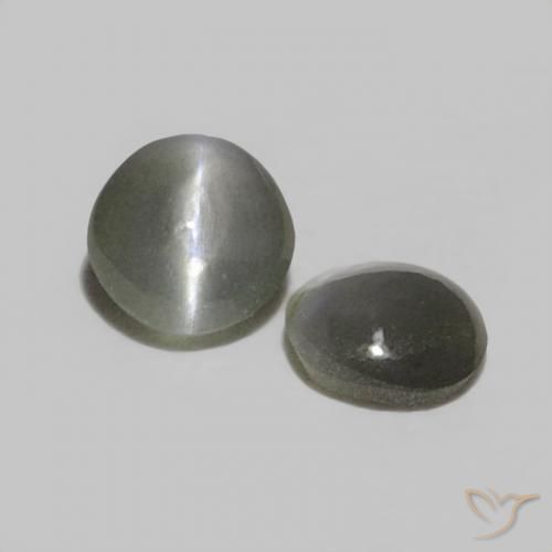 0.37 ctw Gray Chrysoberyl Cat's Eye Stones, Natural Chrysoberyl Cat's Eye in Oval Cabochon Shape for Sale