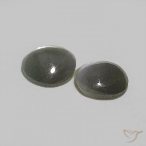 Chrysoberyl Cat's Eye Gemstones in 3.6 x 3.4 mm Size for Sale, Chrysoberyl Cat's Eye Stones in Medium Grey Color