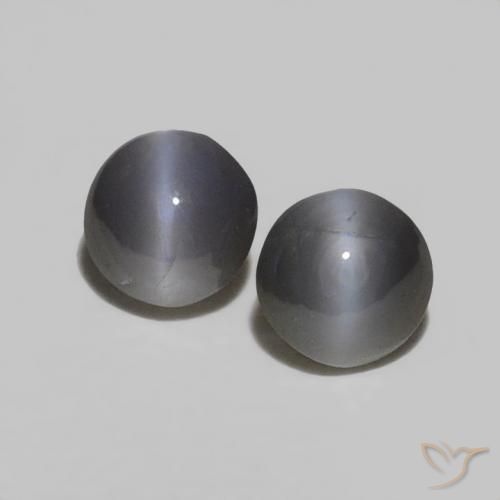 0.48ctw Natural Dark Gray Chrysoberyl Cat's Eye, Round, Opaque