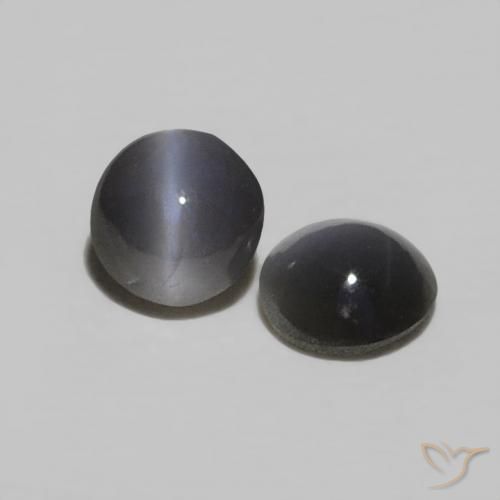 0.48 ctw Gray Chrysoberyl Cat's Eye Stones, Natural Chrysoberyl Cat's Eye in Round Cabochon Shape for Sale