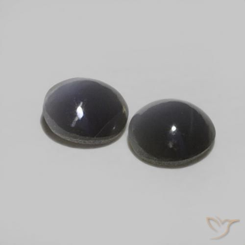 Chrysoberyl Cat's Eye Gemstones in 3.7 mm Size for Sale, Chrysoberyl Cat's Eye Stones in Dark Gray Color