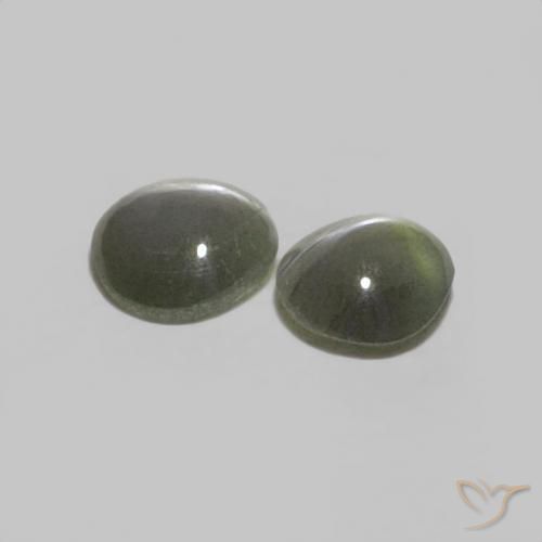 Chrysoberyl Cat's Eye Gemstones in 3.5 mm (calibrated) Size for Sale, Chrysoberyl Cat's Eye Stones in Grayish Black Color