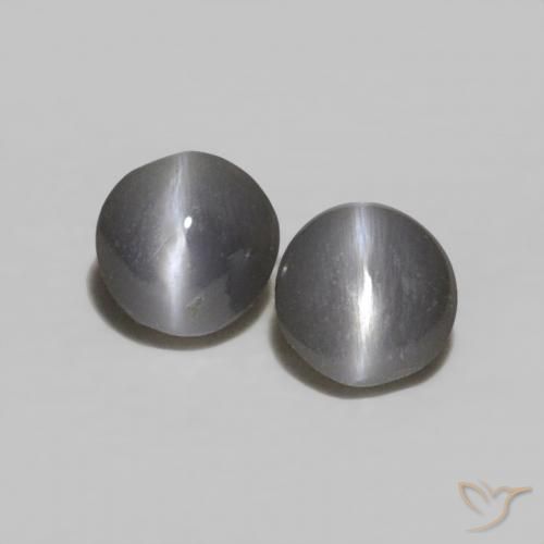 0.35ctw Natural Grey Chrysoberyl Cat's Eye, Oval, Opaque