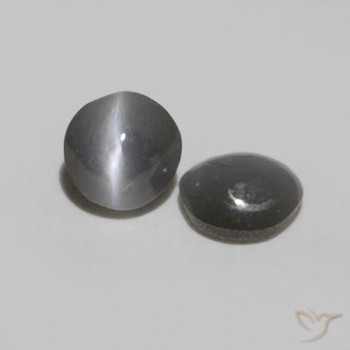 0.35 ctw Gray Chrysoberyl Cat's Eye Stones, Natural Chrysoberyl Cat's Eye in Oval Cabochon Shape for Sale