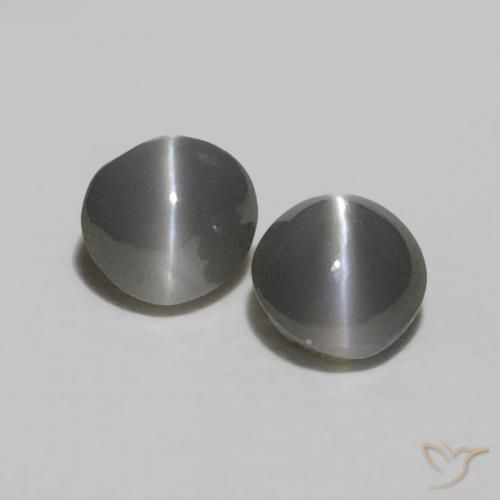 0.38ctw Natural Pale-Greenish Grey Chrysoberyl Cat's Eye, Oval, Opaque