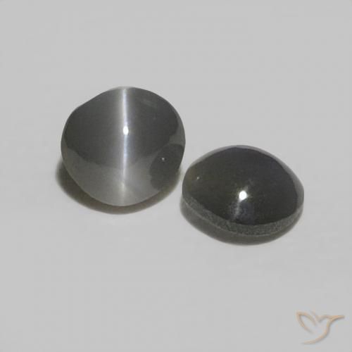 0.38 ctw Gray Chrysoberyl Cat's Eye Stones, Natural Chrysoberyl Cat's Eye in Oval Cabochon Shape for Sale