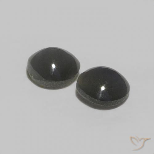 Chrysoberyl Cat's Eye Gemstones in 3.4 x 3.3 mm Size for Sale, Chrysoberyl Cat's Eye Stones in Pale-Greenish Grey Color