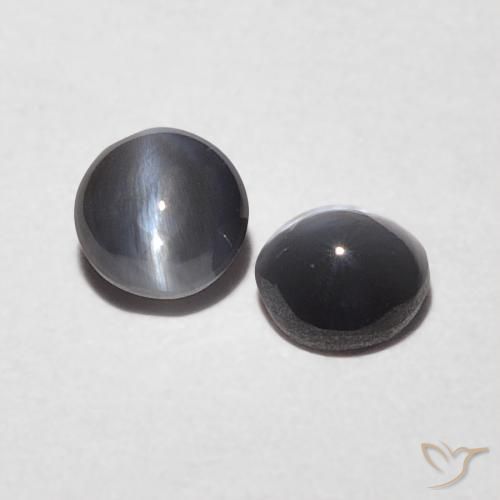 0.47 ctw Gray Chrysoberyl Cat's Eye Stones, Natural Chrysoberyl Cat's Eye in Round Cabochon Shape for Sale