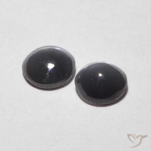 Chrysoberyl Cat's Eye Gemstones in 3.5 mm (calibrated) Size for Sale, Chrysoberyl Cat's Eye Stones in Medium Grey Color